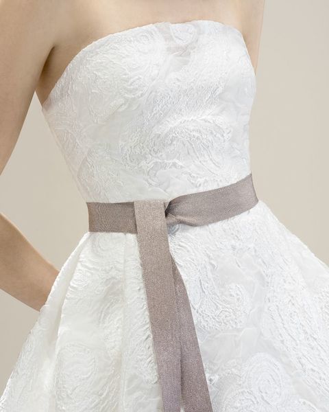 Свадебное платье 8069. Силуэт А-силуэт. Цвет Айвори / Капучино. Вид 3