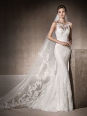 Свадебное платье Maria. Силуэт Рыбка. Цвет Айвори / Капучино. Вид 1