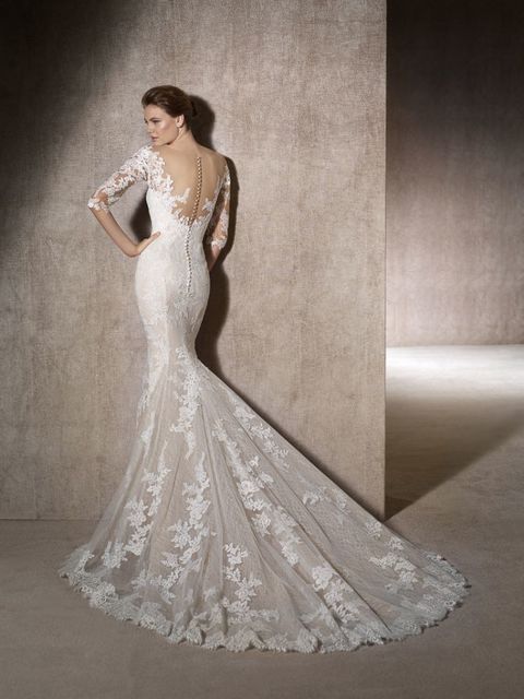 Свадебное платье Maite. Силуэт Рыбка. Цвет Айвори / Капучино. Вид 2