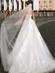 Свадебное платье 5481. Силуэт А-силуэт. Цвет Айвори / Капучино. Вид 2