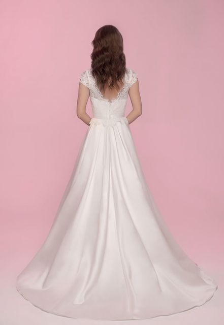 Свадебное платье Sirma. Силуэт А-силуэт. Цвет Айвори / Капучино. Вид 2