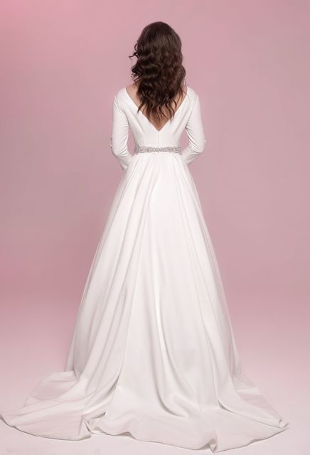 Свадебное платье Mary. Силуэт А-силуэт. Цвет Айвори / Капучино. Вид 2