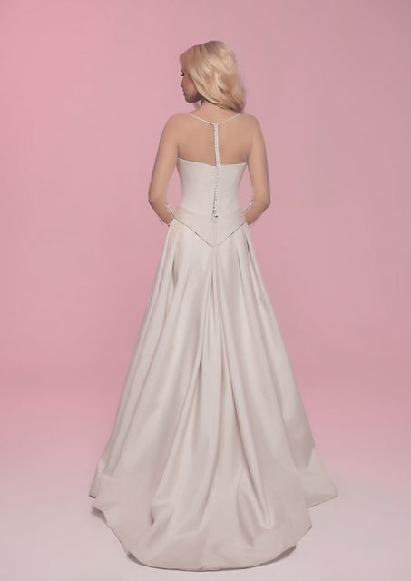 Свадебное платье Linen. Силуэт А-силуэт. Цвет Айвори / Капучино. Вид 2