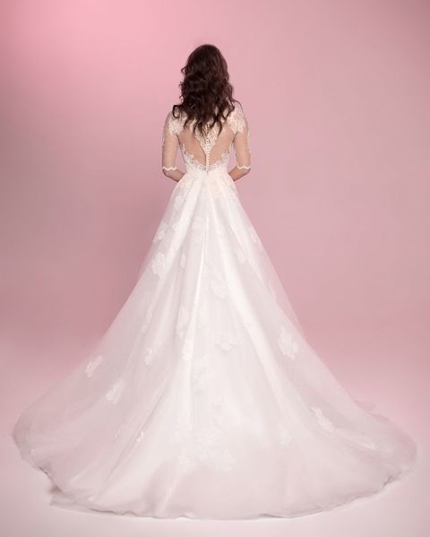 Свадебное платье Isida. Силуэт А-силуэт. Цвет Айвори / Капучино. Вид 2