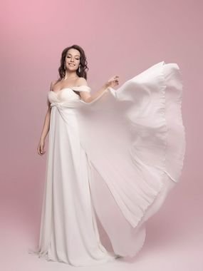 Свадебное платье Grace. Силуэт Прямое. Цвет Айвори / Капучино. Вид 1