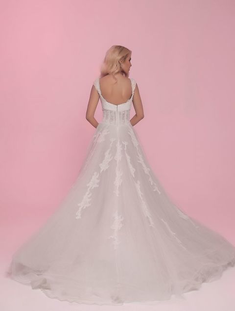 Свадебное платье Gemma. Силуэт А-силуэт. Цвет Айвори / Капучино. Вид 2