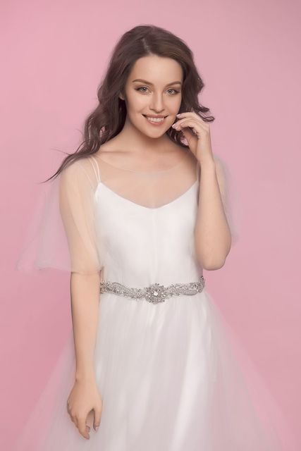 Свадебное платье Cape Nail. Силуэт А-силуэт. Цвет Айвори / Капучино. Вид 3