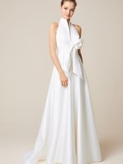 Свадебное платье 956. Силуэт А-силуэт. Цвет Айвори / Капучино. Вид 1