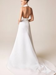 Свадебное платье 952. Силуэт А-силуэт. Цвет Айвори / Капучино. Вид 2