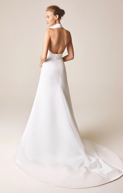 Свадебное платье 952. Силуэт А-силуэт. Цвет Айвори / Капучино. Вид 2