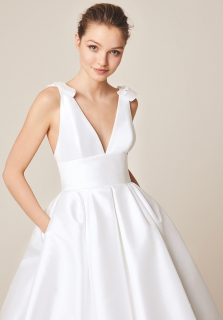 Свадебное платье 933. Силуэт А-силуэт. Цвет Айвори / Капучино. Вид 4