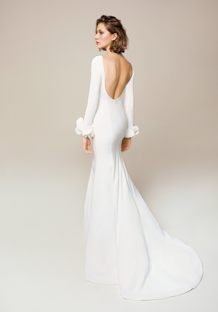 Свадебное платье 911. Силуэт Рыбка. Цвет Айвори / Капучино. Вид 2