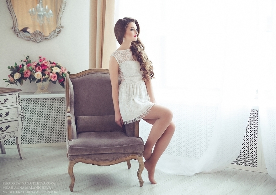 Распущенные, Локоны / Локоны на один бок от Свадебный стилист-визажист Анна Маланичева 4