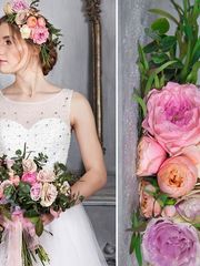 Высокие / Собранные, Коса / Коса-пучок, С аксессуарами / Цветами / Фатой, С плетением от Свадебный стилист Yanabeautym 1