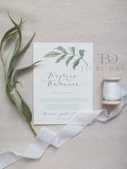 Прямоугольные / Квадратные Пригласительное на свадьбу Botanic от Студия дизайна и каллиграфии To Be Dream 1