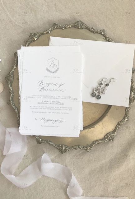 Прямоугольные / Квадратные Пригласительное на свадьбу Fineart wedding от Студия дизайна и каллиграфии To Be Dream 2