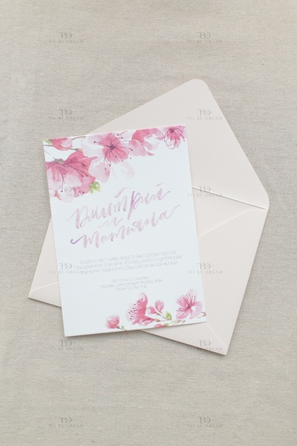 Прямоугольные / Квадратные Свадебное пригласительное Весеннее настроение от Студия дизайна и каллиграфии To Be Dream 2