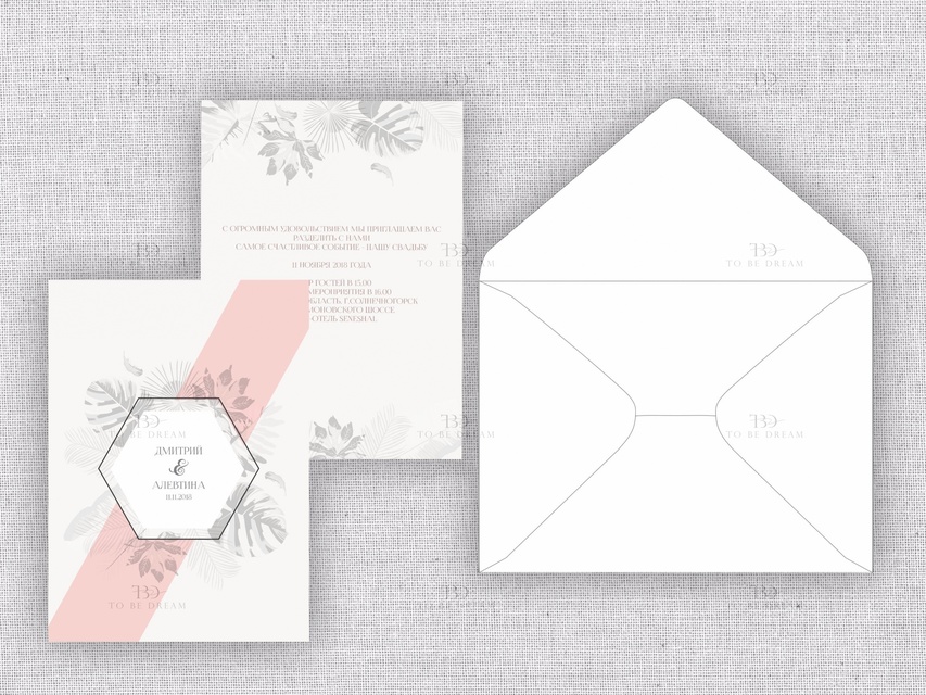 Прямоугольные / Квадратные Свадебное пригласительное Gaya от Студия дизайна и каллиграфии To Be Dream 2