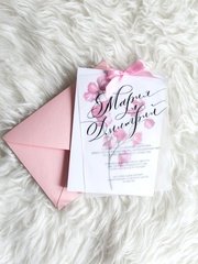 Прямоугольные / Квадратные Свадебное приглашение Душистый горошек от Студия дизайна и каллиграфии To Be Dream 2