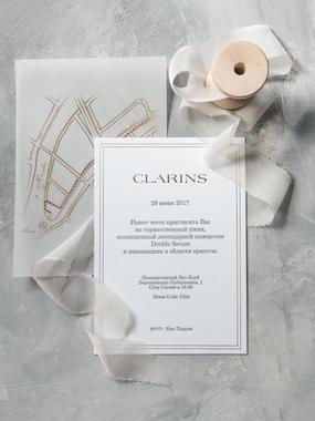 Прямоугольные / Квадратные Пригласительное на свадьбу CLARINS от Студия дизайна и каллиграфии To Be Dream 1