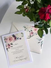 Прямоугольные / Квадратные Свадебное пригласительное Flower vibes от Студия дизайна и каллиграфии To Be Dream 1