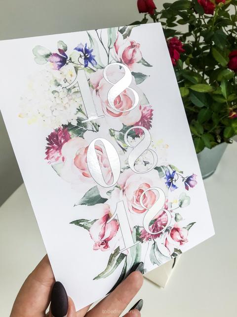 Прямоугольные / Квадратные Свадебное пригласительное Flower vibes от Студия дизайна и каллиграфии To Be Dream 4