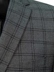 Однобортный, Тройка Свадебный серый костюм в клетку CAVALLINI от Прокат мужских костюмов BLACKTUX 2