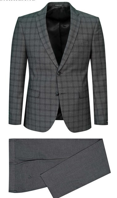Однобортный, Тройка Свадебный серый костюм в клетку CAVALLINI от Прокат мужских костюмов BLACKTUX 3