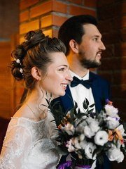 Высокие / Собранные, Пучок, С аксессуарами / Цветами / Фатой от Свадебный стилист Аманова Ольга 1