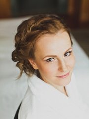 Высокие / Собранные, Коса / Коса-пучок, С аксессуарами / Цветами / Фатой, С плетением от Свадебный стилист Наталья Сильвер 1