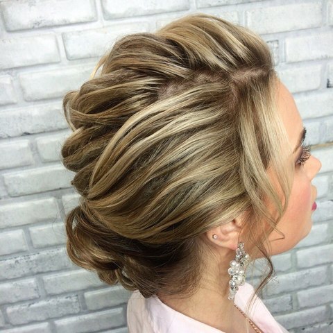 Высокие / Собранные, Пучок, Коса / Коса-пучок от Свадебный стилист-визажист Кудрявцева Мария 2