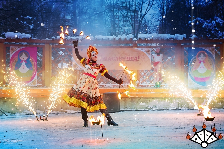 Русское огненное шоу на свадьбу от Театр огня и света Ферро 9