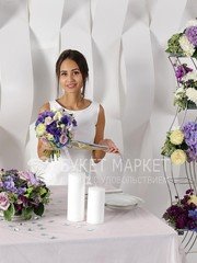 Президиум / Стол молодоженов, Фотозона, Сладкий / Фуршетный стол, Столы и стулья гостей / Банкет в Шебби шик, Весенняя / Летняя от Букет Маркет 2