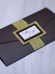 Прямоугольные / Квадратные, Открытка Свадебное приглашение Шоколад от Krokusdecor - студия декора Елены Сиухиной 1