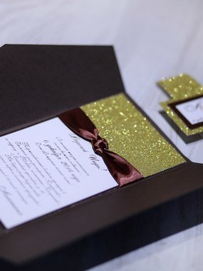 Прямоугольные / Квадратные, Открытка Свадебное приглашение Шоколад от Krokusdecor - студия декора Елены Сиухиной 2