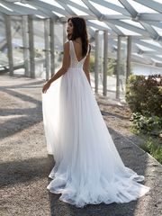 Свадебное платье Аура. Силуэт А-силуэт. Цвет Айвори / Капучино. Вид 2