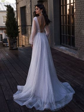 Свадебное платье Гвинет. Силуэт А-силуэт. Цвет Белый / Молочный. Вид 2