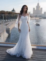 Свадебное платье Гвэн. Силуэт Рыбка. Цвет Белый / Молочный. Вид 1