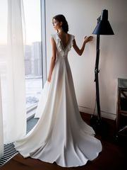 Свадебное платье Жюли. Силуэт А-силуэт. Цвет Белый / Молочный. Вид 2