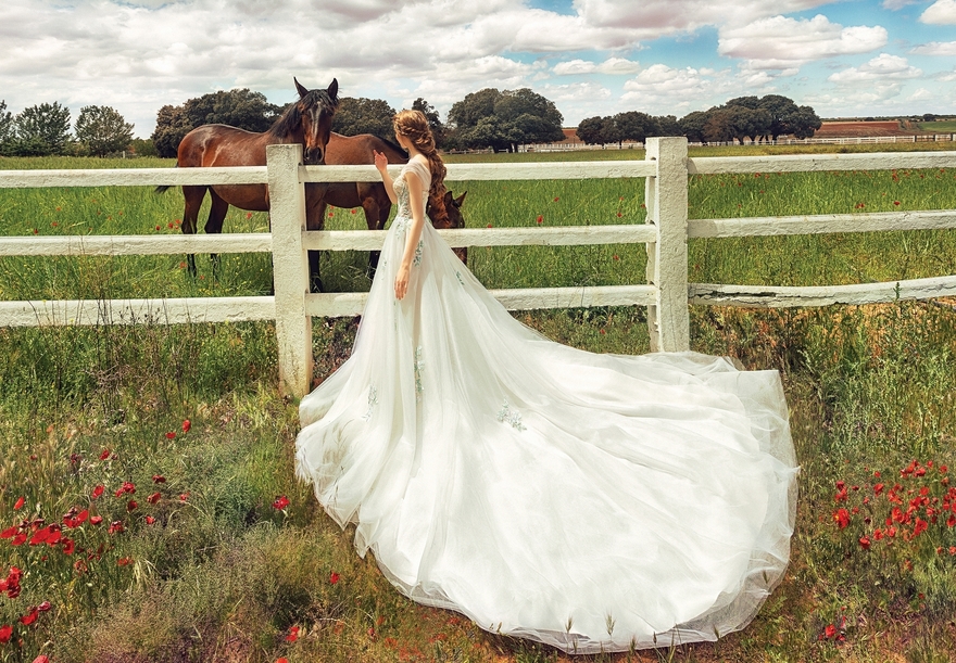 Свадебное платье Leiva. Силуэт А-силуэт. Цвет Белый / Молочный. Вид 2