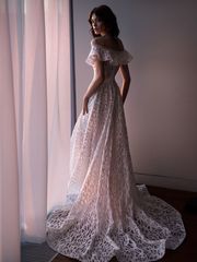 Свадебное платье Лайма. Силуэт А-силуэт. Цвет Айвори / Капучино. Вид 2