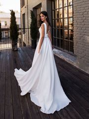 Свадебное платье Ларсен. Силуэт А-силуэт. Цвет Белый / Молочный. Вид 2