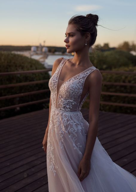 Свадебное платье Лоули. Силуэт А-силуэт. Цвет оттенки Розового. Вид 3