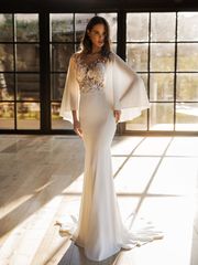 Свадебное платье Моника. Силуэт Рыбка. Цвет Белый / Молочный. Вид 1