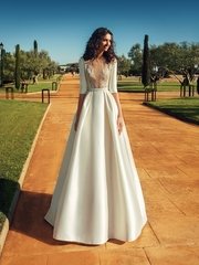 Свадебное платье Alomena. Силуэт А-силуэт. Цвет Белый / Молочный. Вид 1