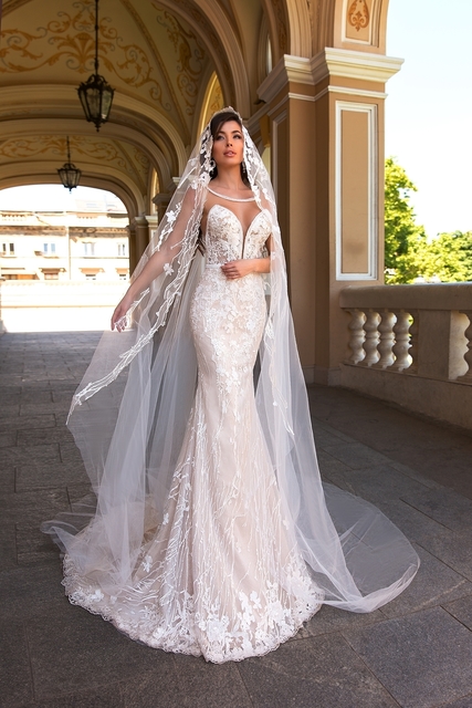 Свадебное платье Chicoreus Chicoreum. Силуэт Рыбка. Цвет Белый / Молочный. Вид 4