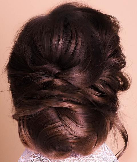 Высокие / Собранные, С аксессуарами / Цветами / Фатой, Пучок от MakeUp and hairstyle by Saney 2