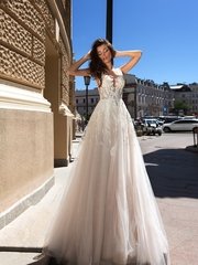 Свадебное платье Clamys Shell. Силуэт А-силуэт. Цвет Белый / Молочный. Вид 1