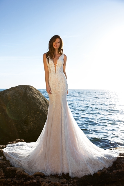 Свадебное платье Melo. Силуэт Рыбка. Цвет Белый / Молочный. Вид 4