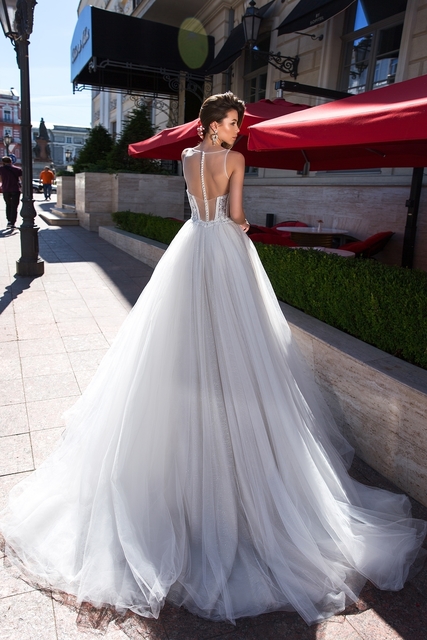 Свадебное платье Haliotis Ovina. Силуэт А-силуэт. Цвет Белый / Молочный. Вид 2